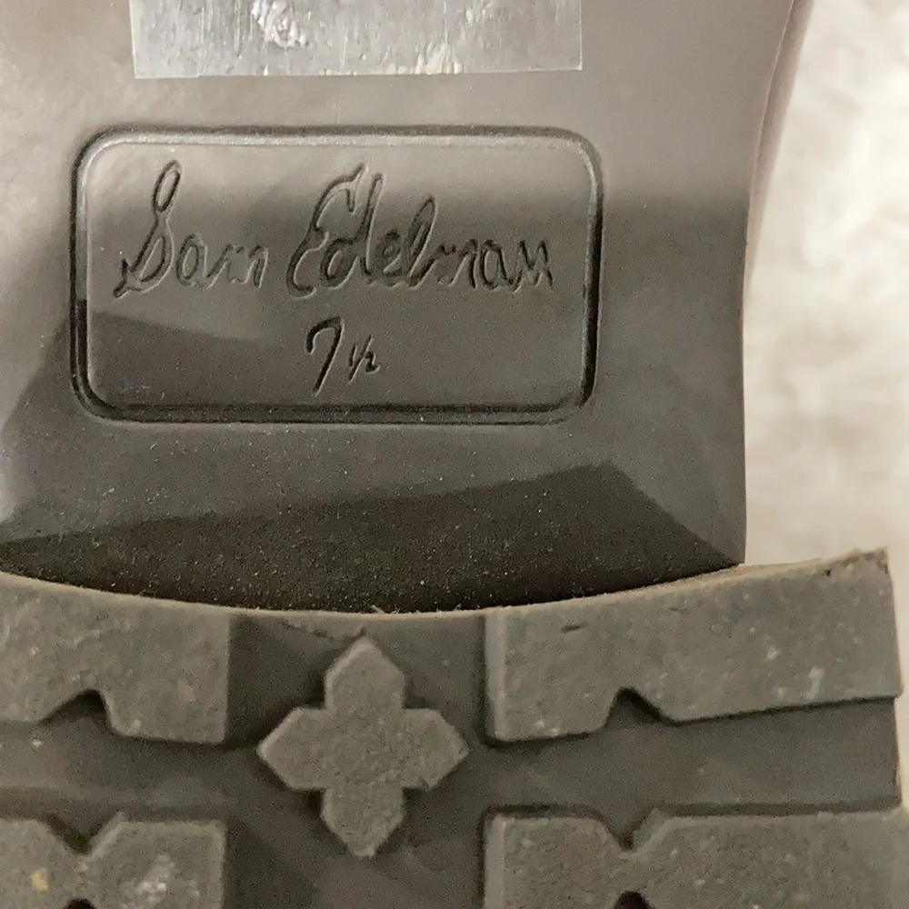 Sam Edelman Darrah Burgundy leather combat boots size 7.5 - Picture 9 of 10